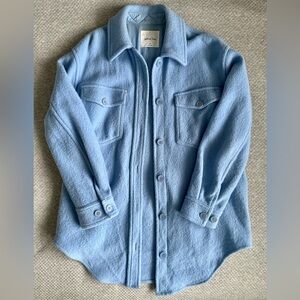 Wilfred Blue Pea Coat Wool Blend Relaxed Fit